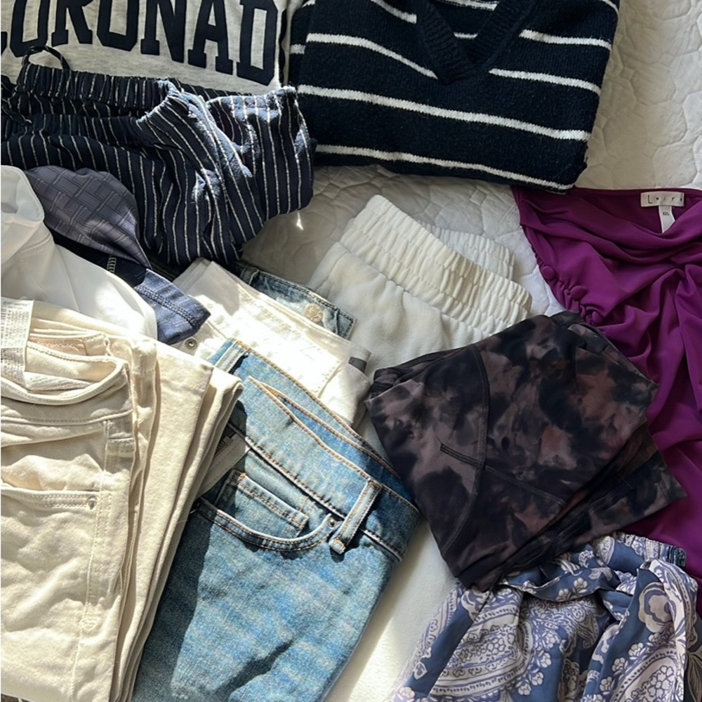 Assorted Clothing Bundle with Denim and Stripes